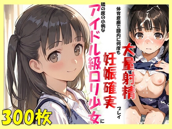 隣の席の小柄なアイドル級○リ少女に、体育倉庫で膣内に何度も大量射精 妊娠確実プレイ